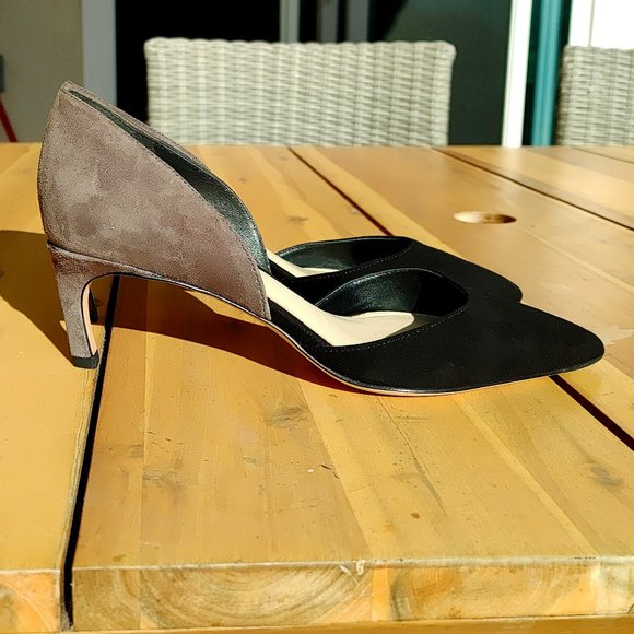 NEW Via Spiga Black Gray Suede Pumps Heels. 7.5 - Picture 3 of 6